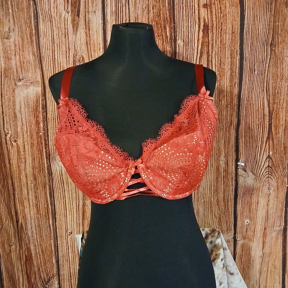 Cacique Vibrant Red Lace Bra